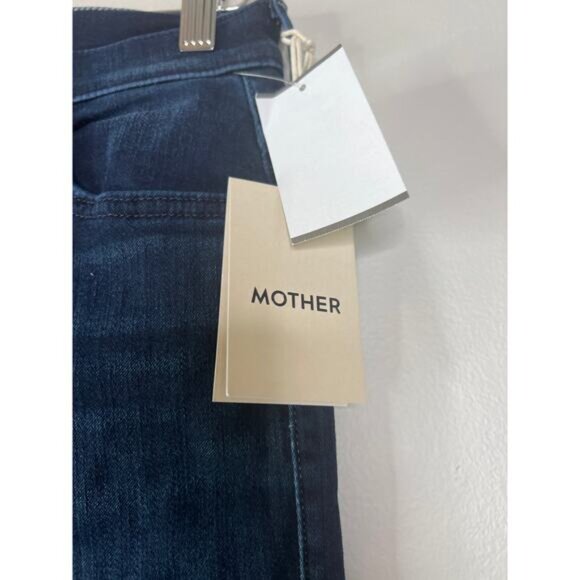NWT Mother The Insider Crop Step Fray Raw-Cut Zip Denim Jeans Night Tripper - Picture 4 of 9